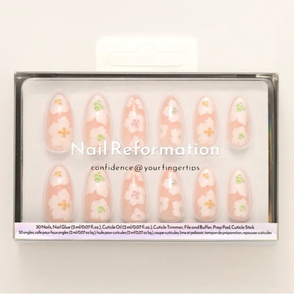 NWT Nail Reformation Hibiscus Haze Floral Press-On Nail Set for Spring